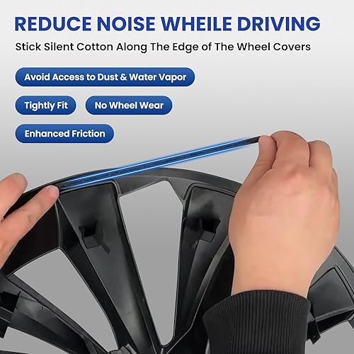 Miniatura 6 de Tapacubos Modelo 3  Cubiertas de Rueda Aero de 18 Pulgadas, Tapas de Rueda de Repuesto de 18'', Modelo S Plaid Versión Ruedas Arachnid, Tapas de