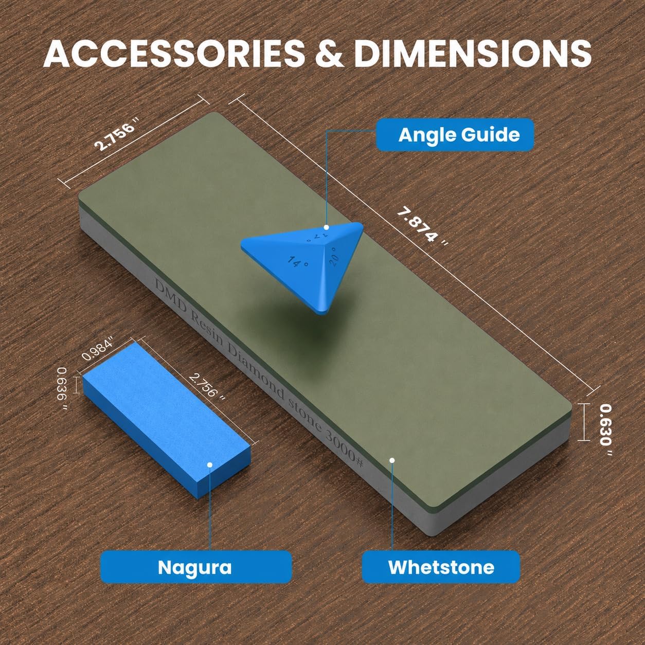 DMD Resin Whetstone, Non-Slip Sharpening Stone for Multi Blades (5000#)
