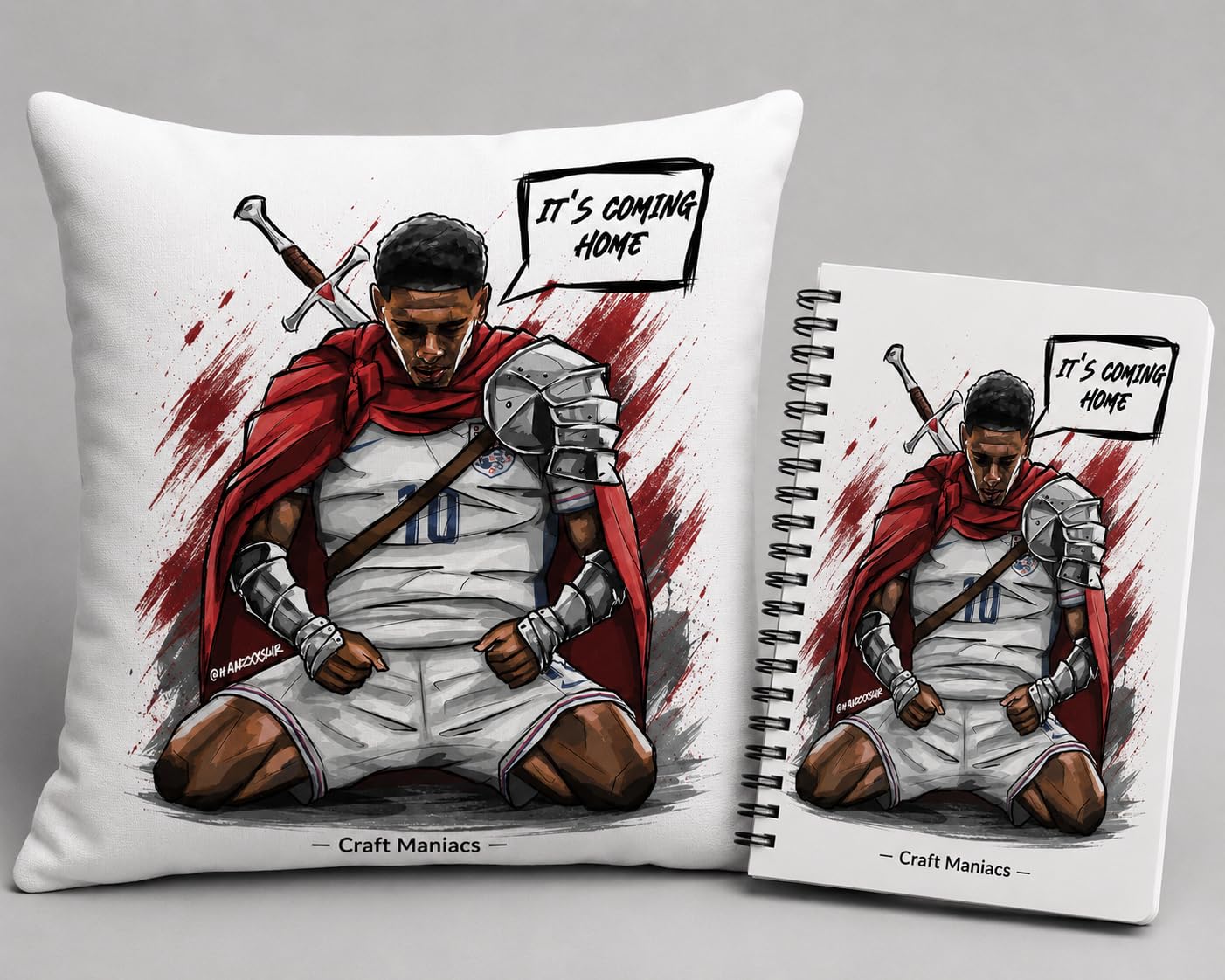 Bellingham Warrior Pillow & Notebook Combo : A 16 * 16 Inch Pillow with Filler & A5 Sized Notebook with 160 Pages | Best Gift for Football Lovers-picture-11