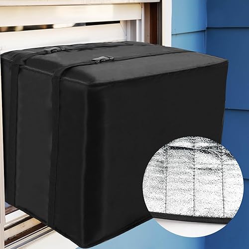 Cubierta de aislamiento de aire acondicionado para ventana exterior, 3 capas a prueba de polvo, cubierta de protección aislante de invierno para