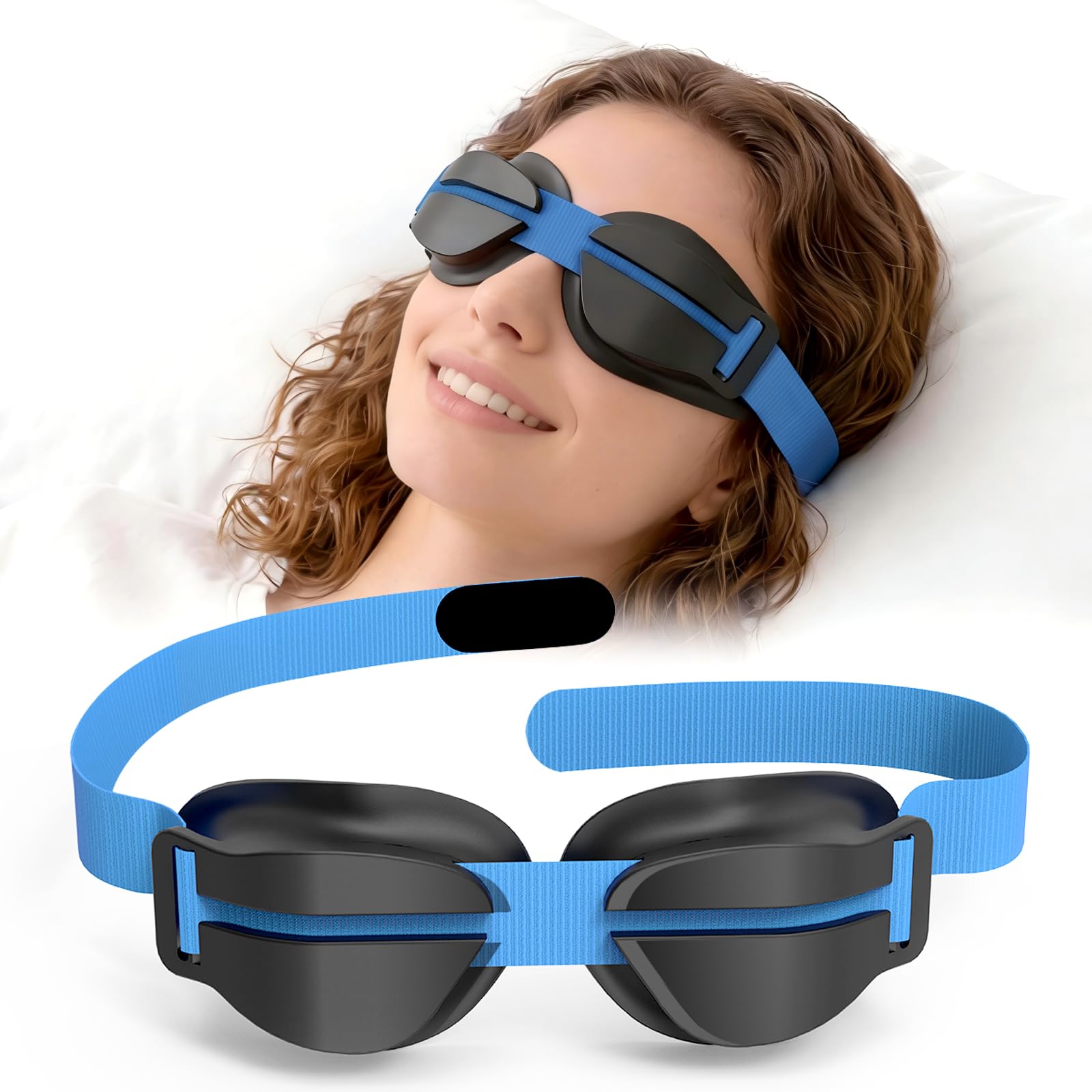 kylineroes Silicone Dry Eye Sleep Mask, Hydrating Moisture Chamber Glasses for Dry Eyes Relief & Style Comfort, 100% Light Blocking Total Eye Seal for