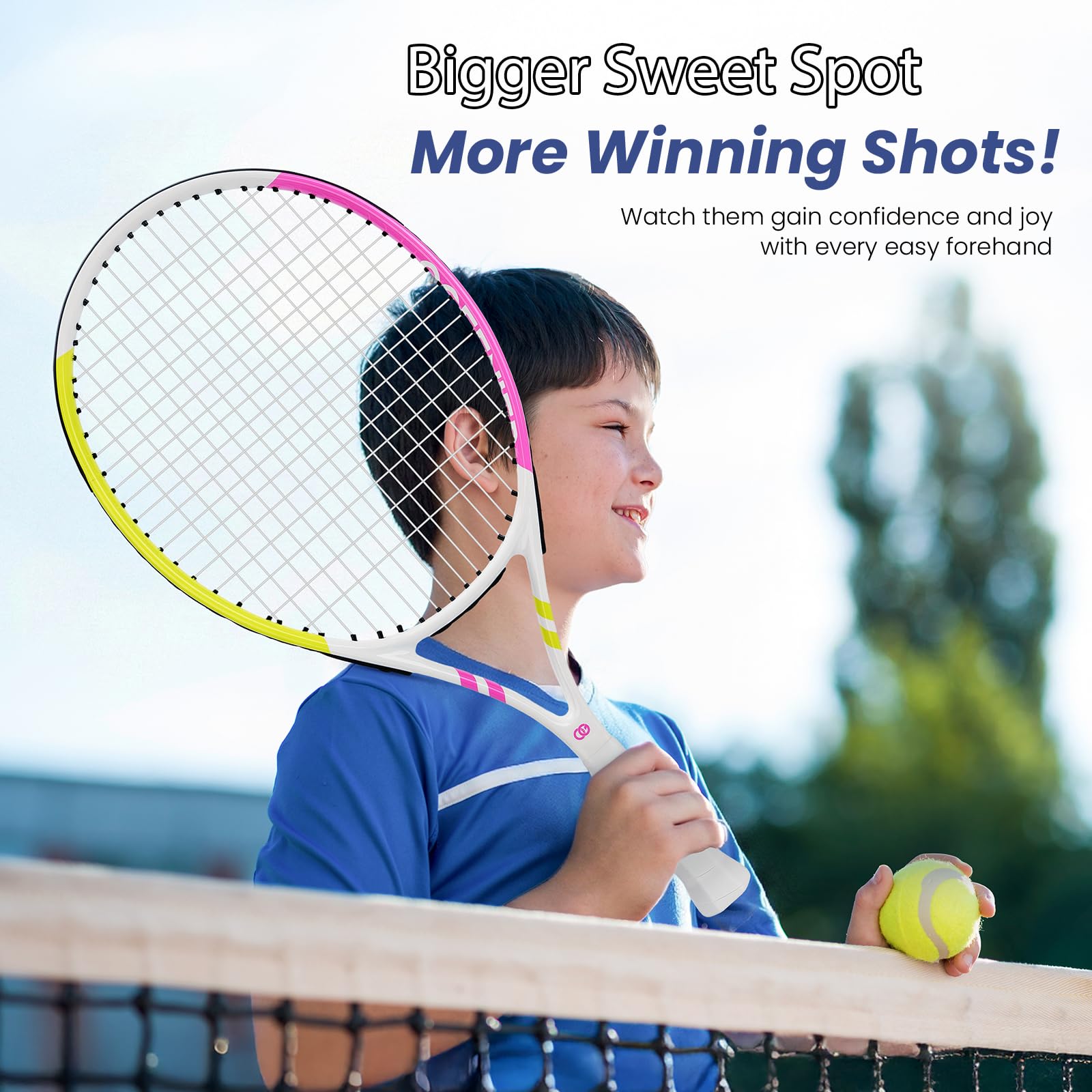 OGEENIER Tennisschläger Kinder 23 Zoll Tennis Schläger für Junior 8-10 Jahre mit Tasche