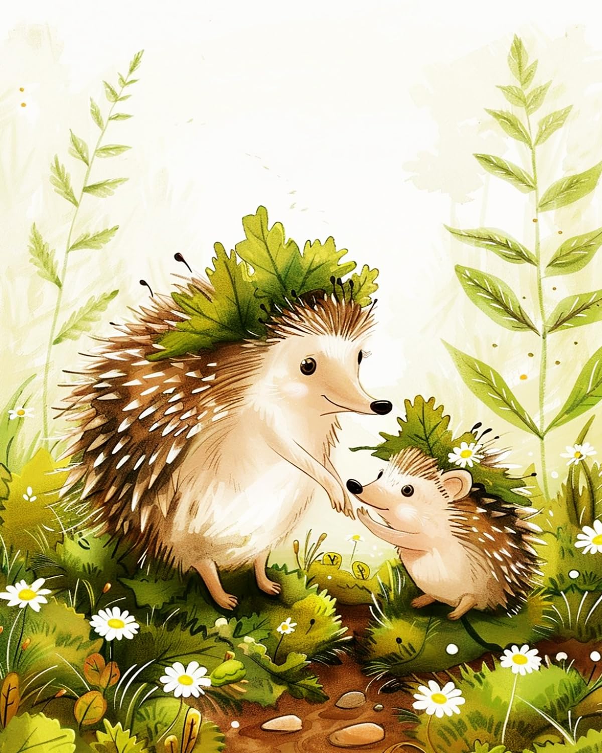 LIUBAISHI Paint by Numbers for Adults – 16"x20" | Oil Painting Kit for Bedroom Wall Art, Stress Relief Hobby, Complete Set with Paints and 3 Brushes-Hedgehog Family Trip