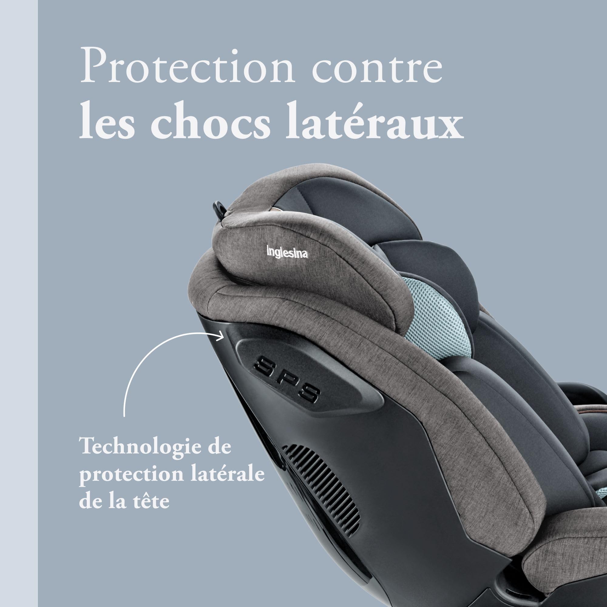 Inglesina Halley, Siège Auto Rotatif 360°, De 0 à 7 Ans Environ, de 40cm à 125 cm, Gris