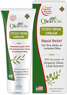 Oleavicin Organic Extra Strength Anti-Itch Cream for Dry, Itchy Skin Relief Natural Fungal &