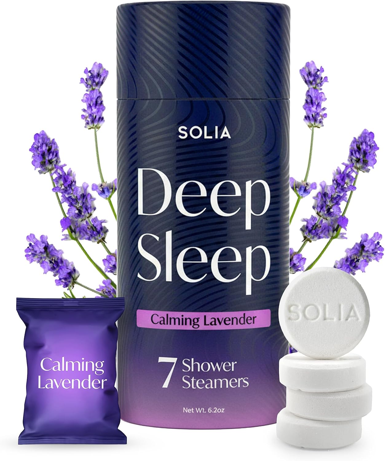 Deep Sleep Lavender Shower Steamers, Patented Calm Shower Steamers Lavender Aromatherapy Bath Bombs for Women, Relaxing Gifts for Women and Men, Relaxation Gifts, 7 Pack Spa Tablets