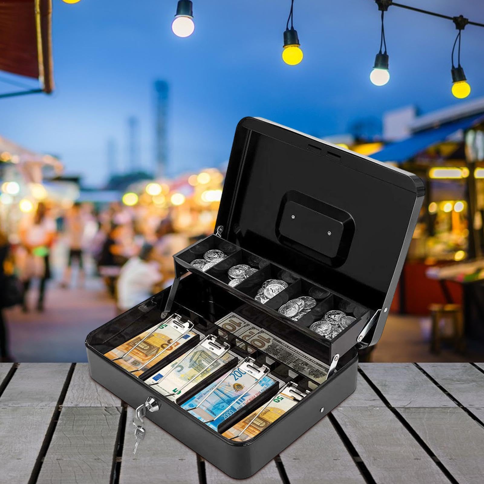 Amazon.co.jp: 現金貯蓄用貯金箱、貯金箱キーロック | 2つのキーでお金