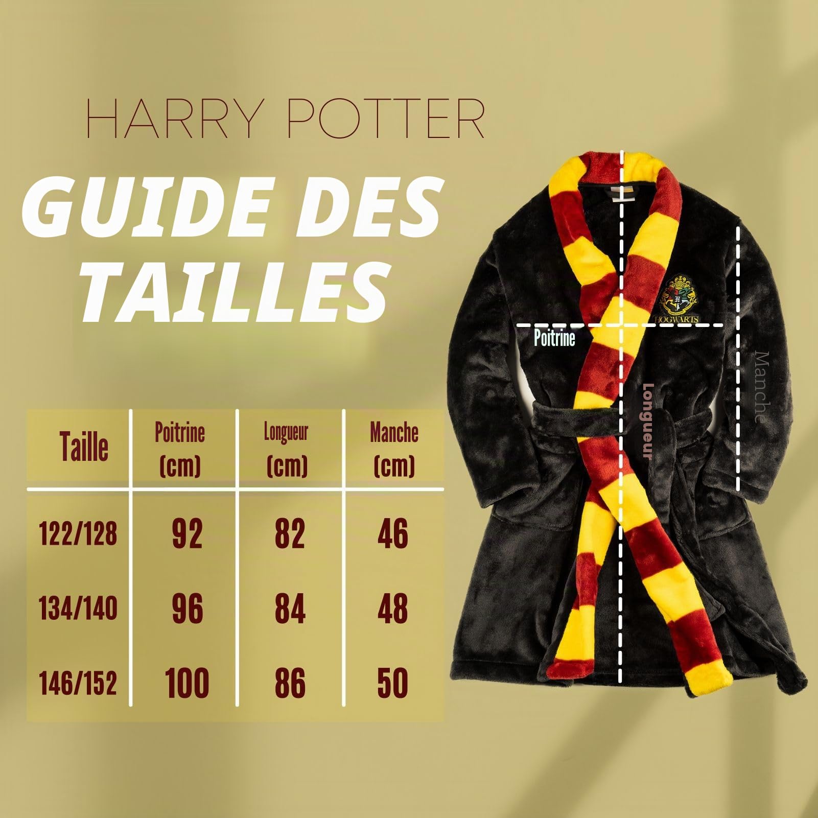 Wizarding World Harry Potter Peignoir De Bain Enfant - Cape Bebe 122-152 | bathrobe pour garçon
