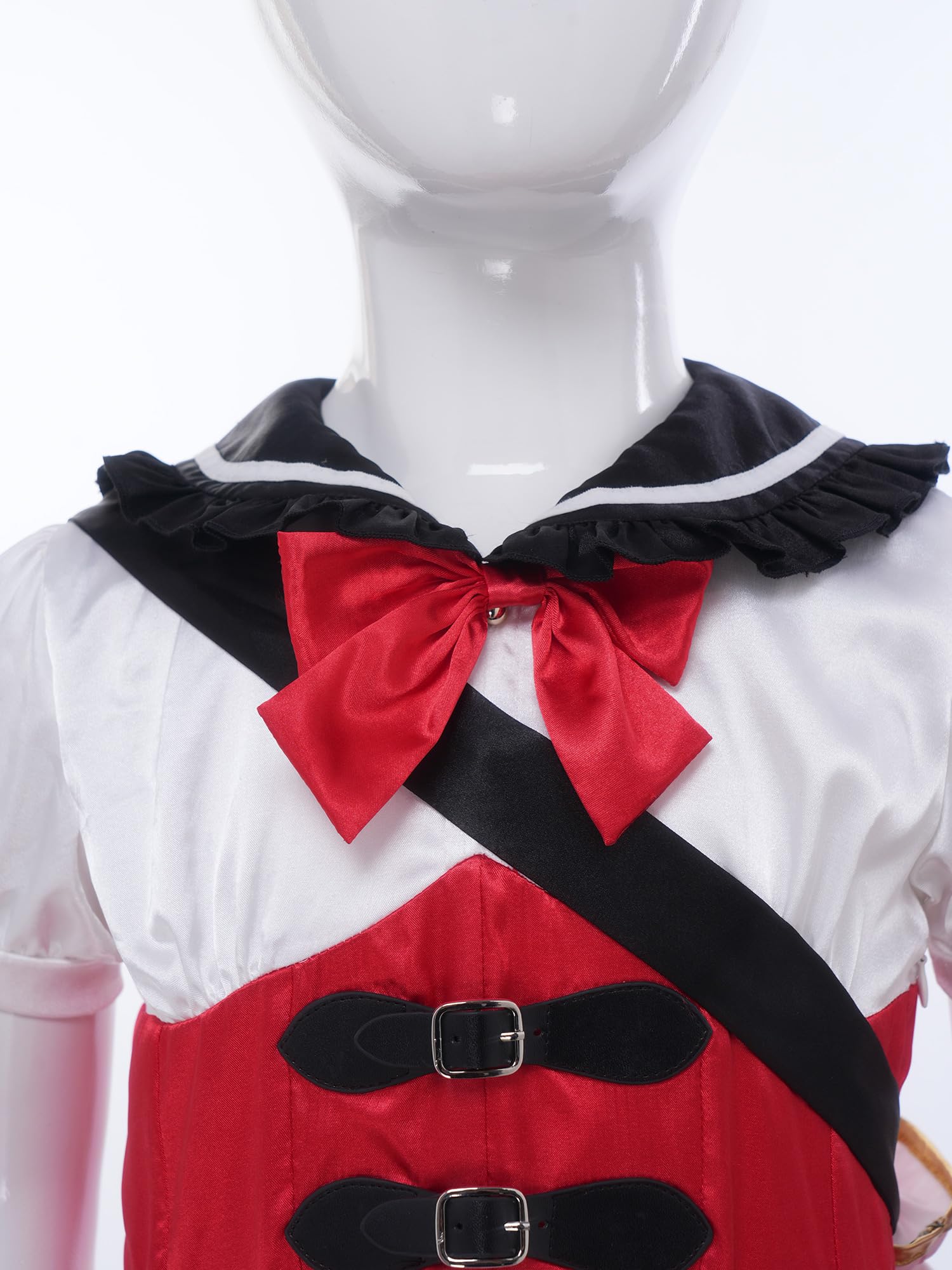 Oyolan Dziecięcy strój cosplay dla dziewczynek zestaw do ubierania się postać gra na części strój tematyczny impreza cosplay na Boże Narodzenie