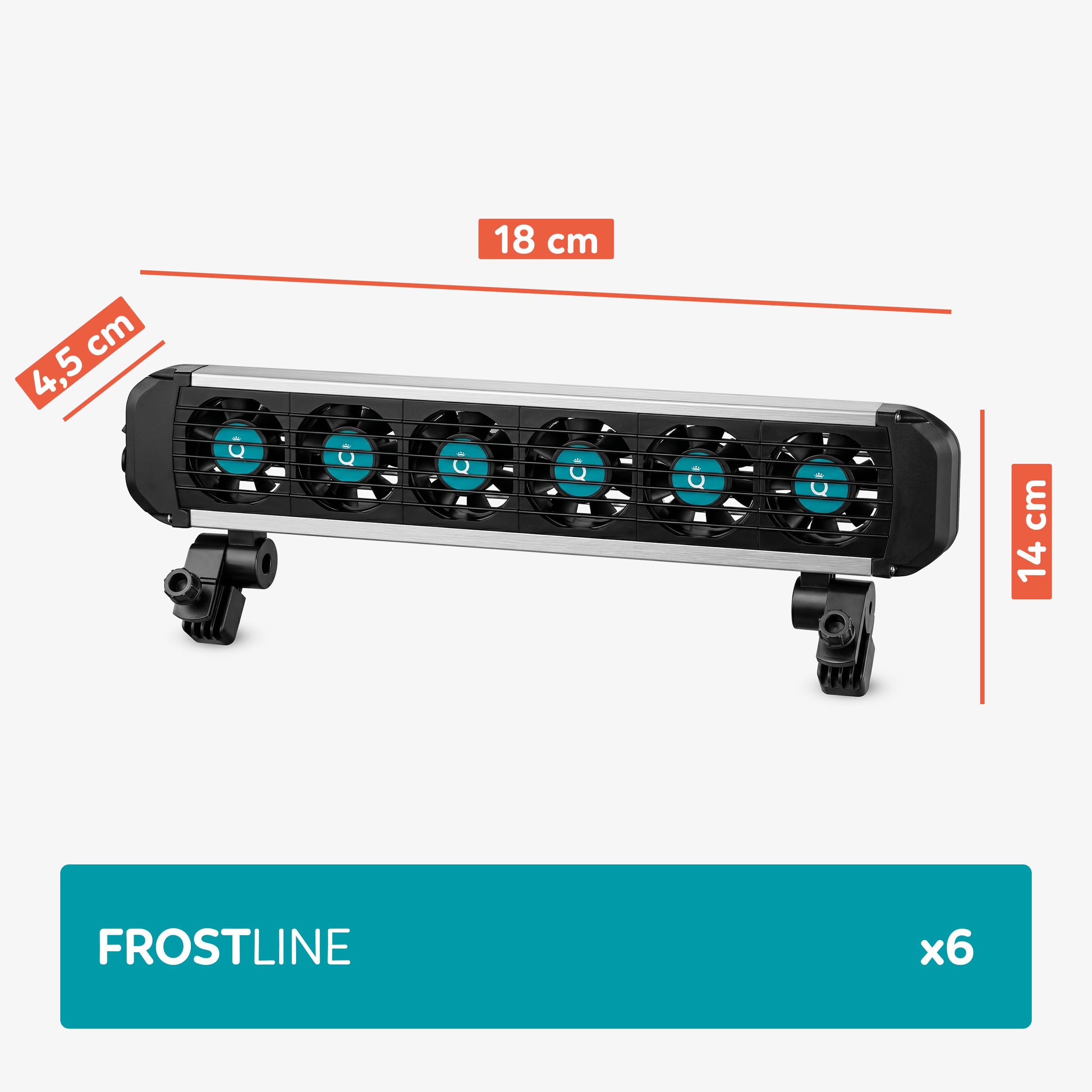 AQPET FROSTLINE Sistema Ventole di Raffreddamento per Acquari Fino a 120 Litri per Acquari d’Acqua Dolce e Marina, Incluso Controller, Ventole orientabili, 6 Elementi