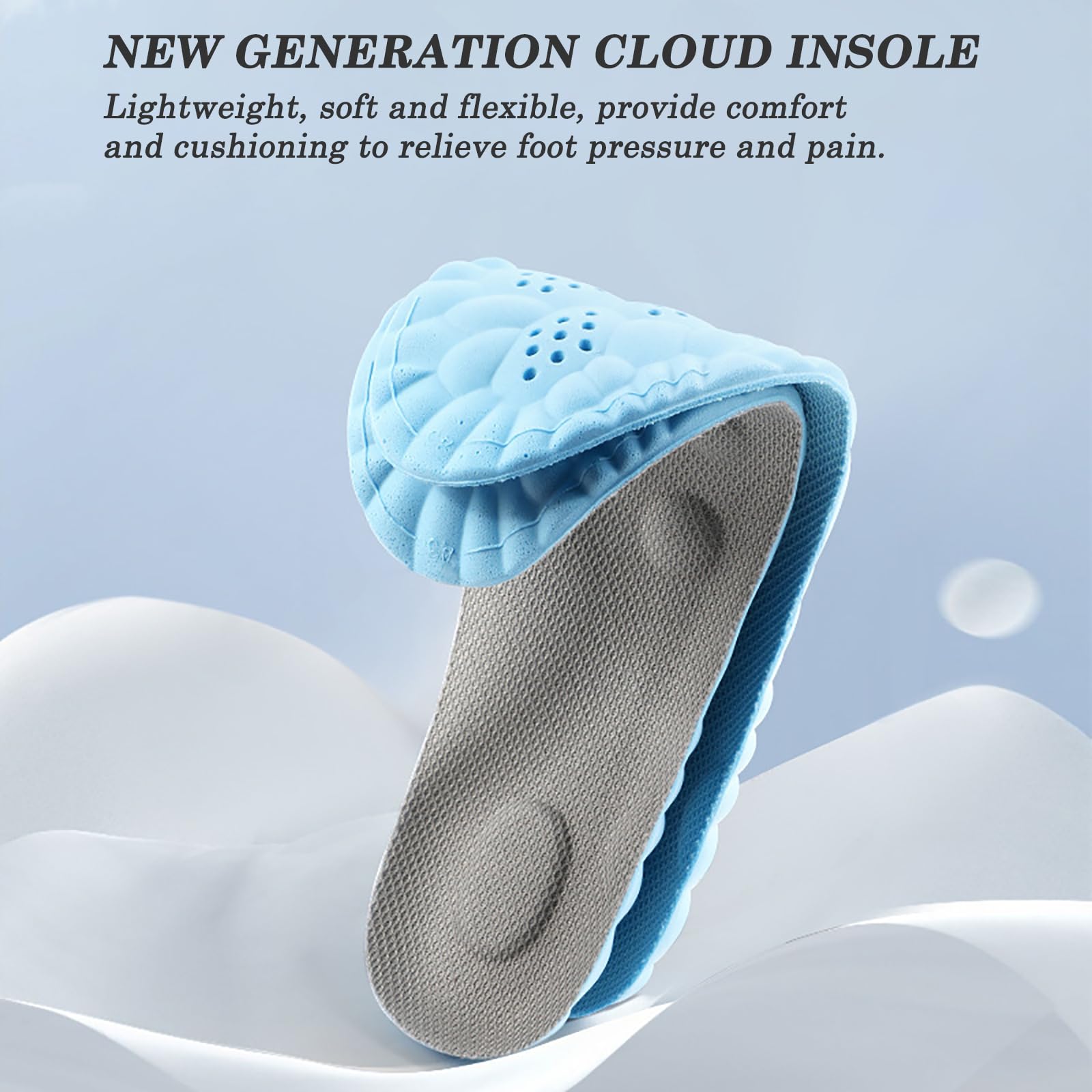 Solette in Memory Foam con supporto per l'arco plantare per donne e uomini, inserti per scarpe da ginnastica, scarpe sportive e stivali, traspiranti e ammortizzanti(37.5/38 EU, Blu)