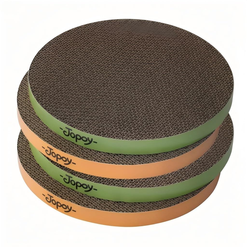 Grattoir pour chat 2 en 1 en sisal violet et carton avec deux balles rotatives