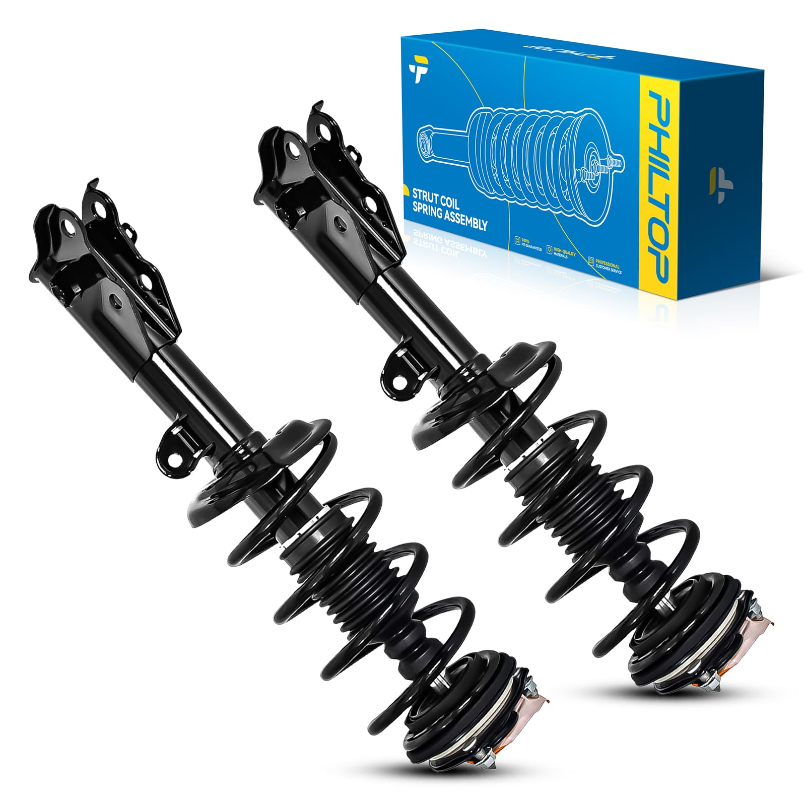 PHILTOP Front Struts Civic 2013 2014 2015, Complete Struts and Shocks Absorber Assembly, Quick Suspension Loaded Struts with Coil Spring 272925 272926 Set of 2 4SAA739