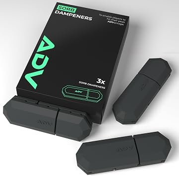 ADV Tennis Dampener with Custom Feel - 3 Pack - Racket Shock Absorber to Reduce Vibration, Relieve Symptoms of Injury and Stay on the Racket - Engineered Poly-Silicone Tennis Racket Dampener