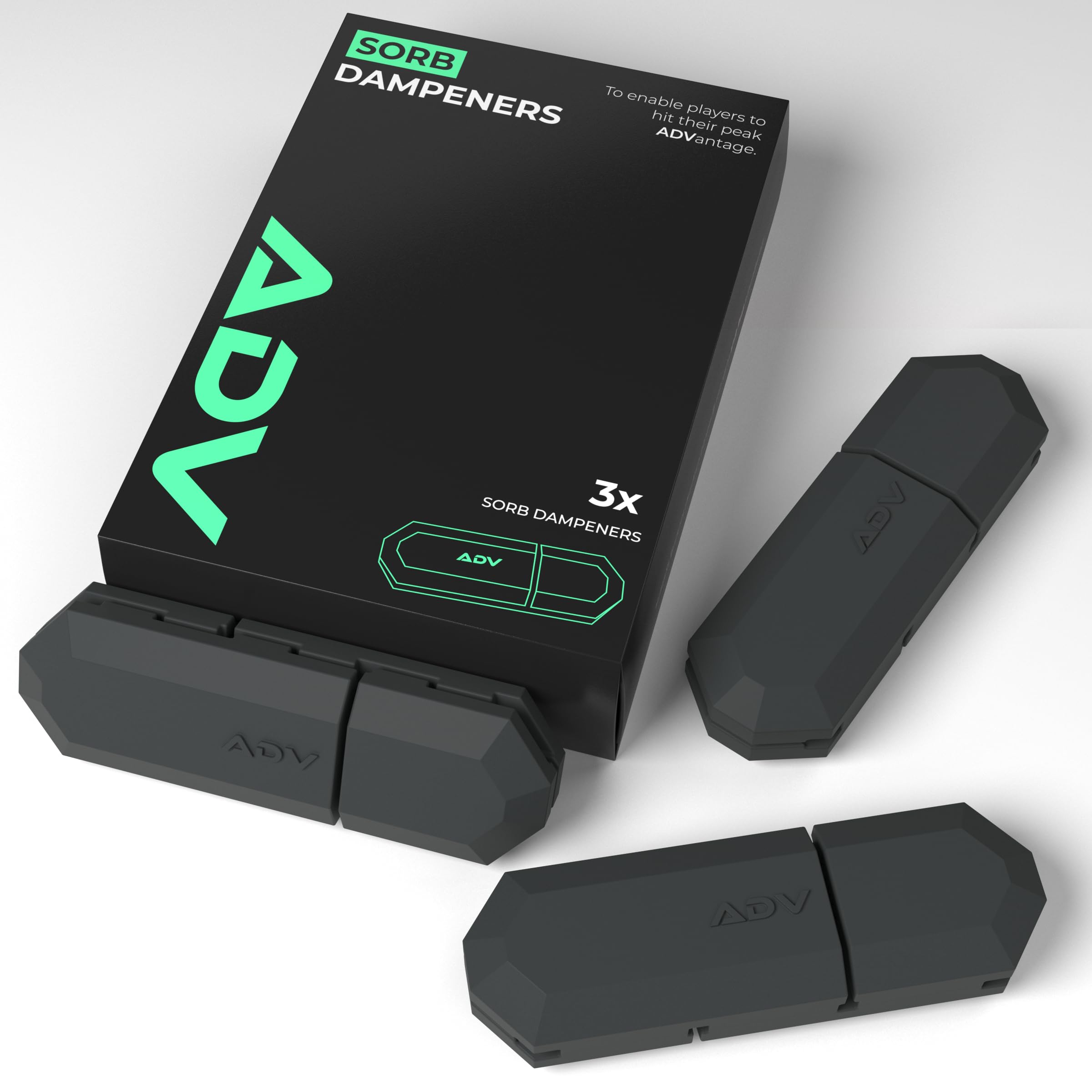 ADV Tennis Dampener with Custom Feel - 3 Pack - Racket Shock Absorber to Reduce Vibration