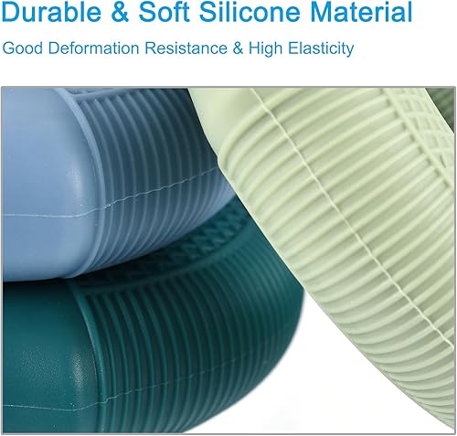 Miniatura 3 de uxcell Tren de fuerza de agarre de mano, anillos de silicona para antebrazos de dedos, exprimidor de agarre para atletas, entrenamiento, escalada en