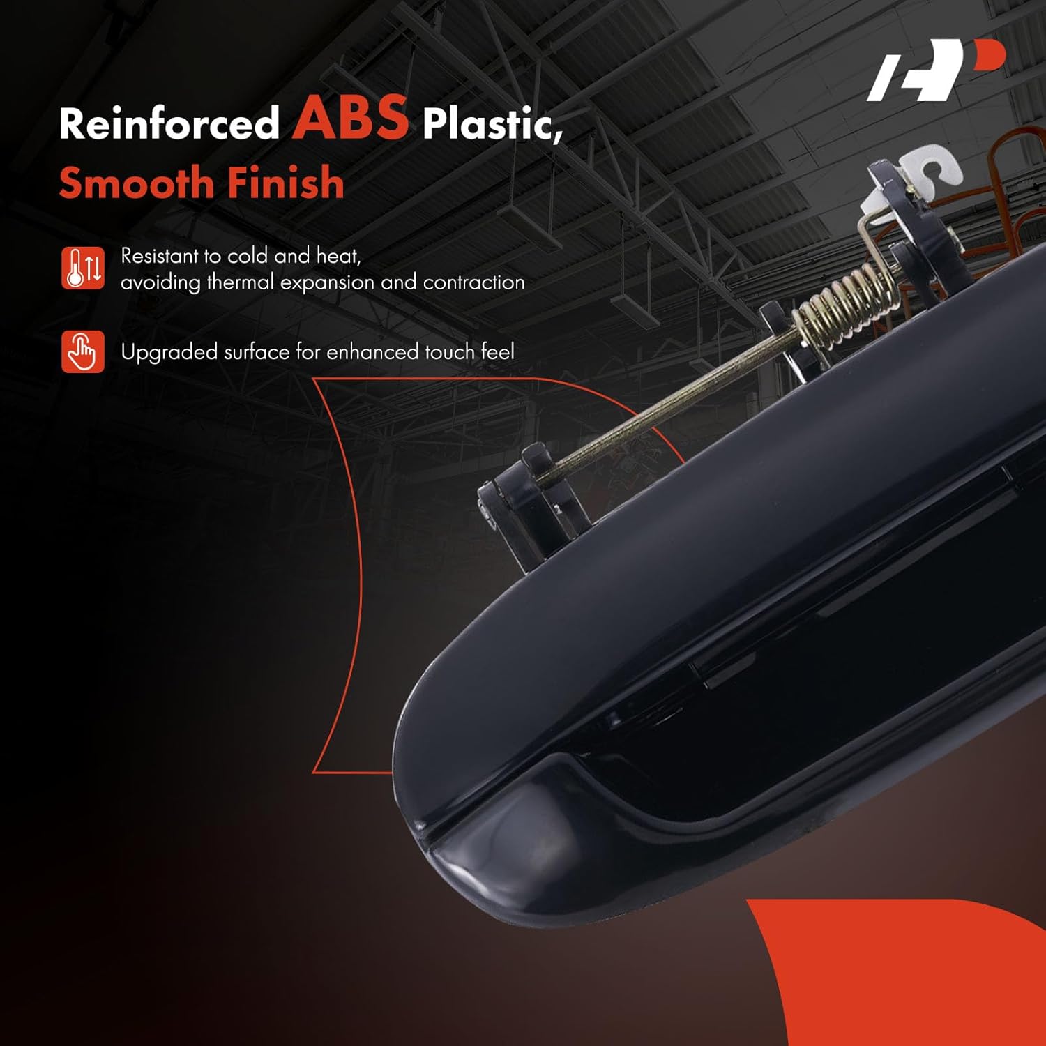 A-Premium Rear Left Driver Side Exterior Door Handle Compatible with Chevrolet Trailblazer 2002-2009 & GMC Envoy & Buick Rainier & Saab 9-7x & Isuzu Ascender & Oldsmobile Bravada, Smooth Black