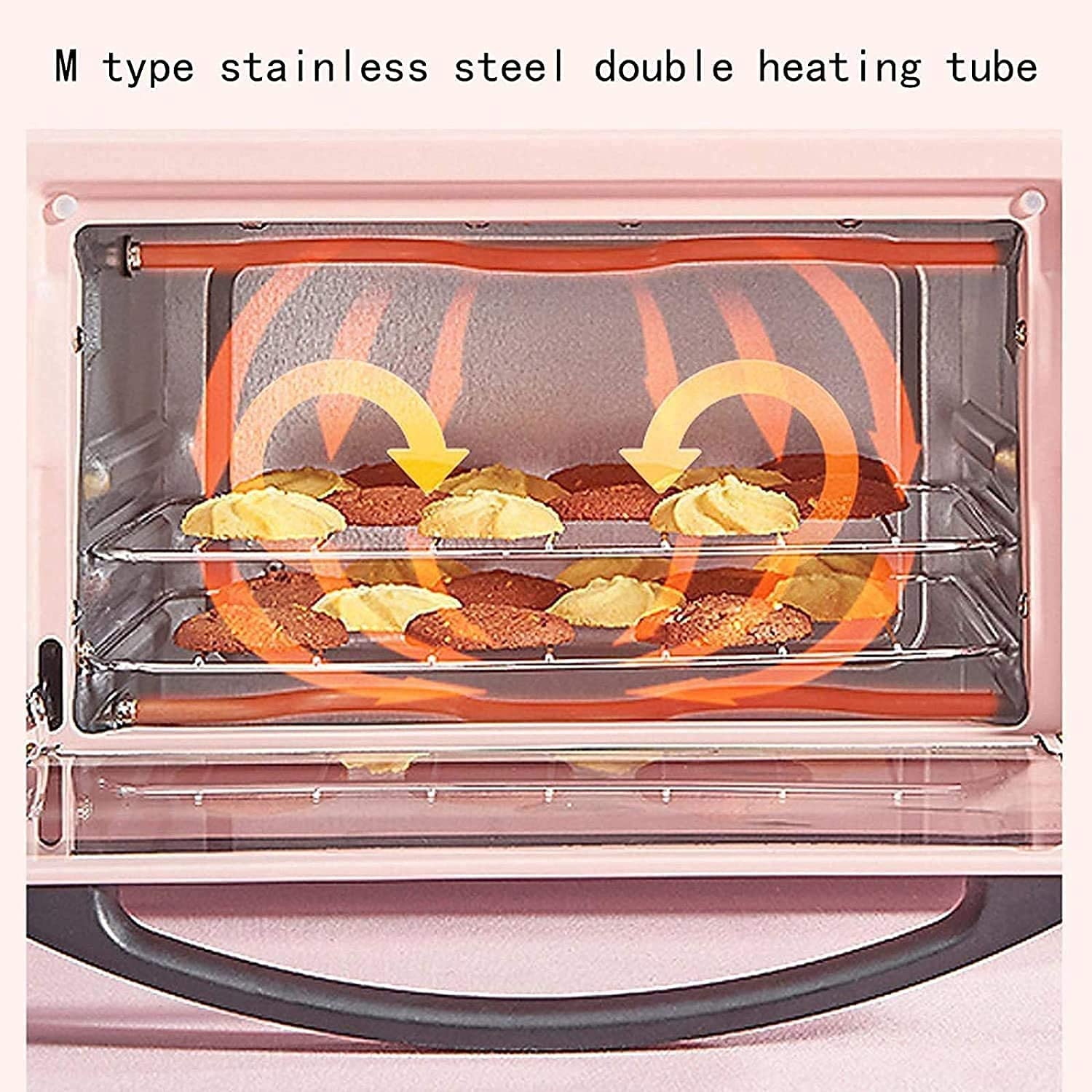 Mini Horno eléctrico automático Rosa para el hogar de 11L, horneado pequeño, Horno pequeño, Pastel multifunción, Pan, Batata, Batata al Horno,