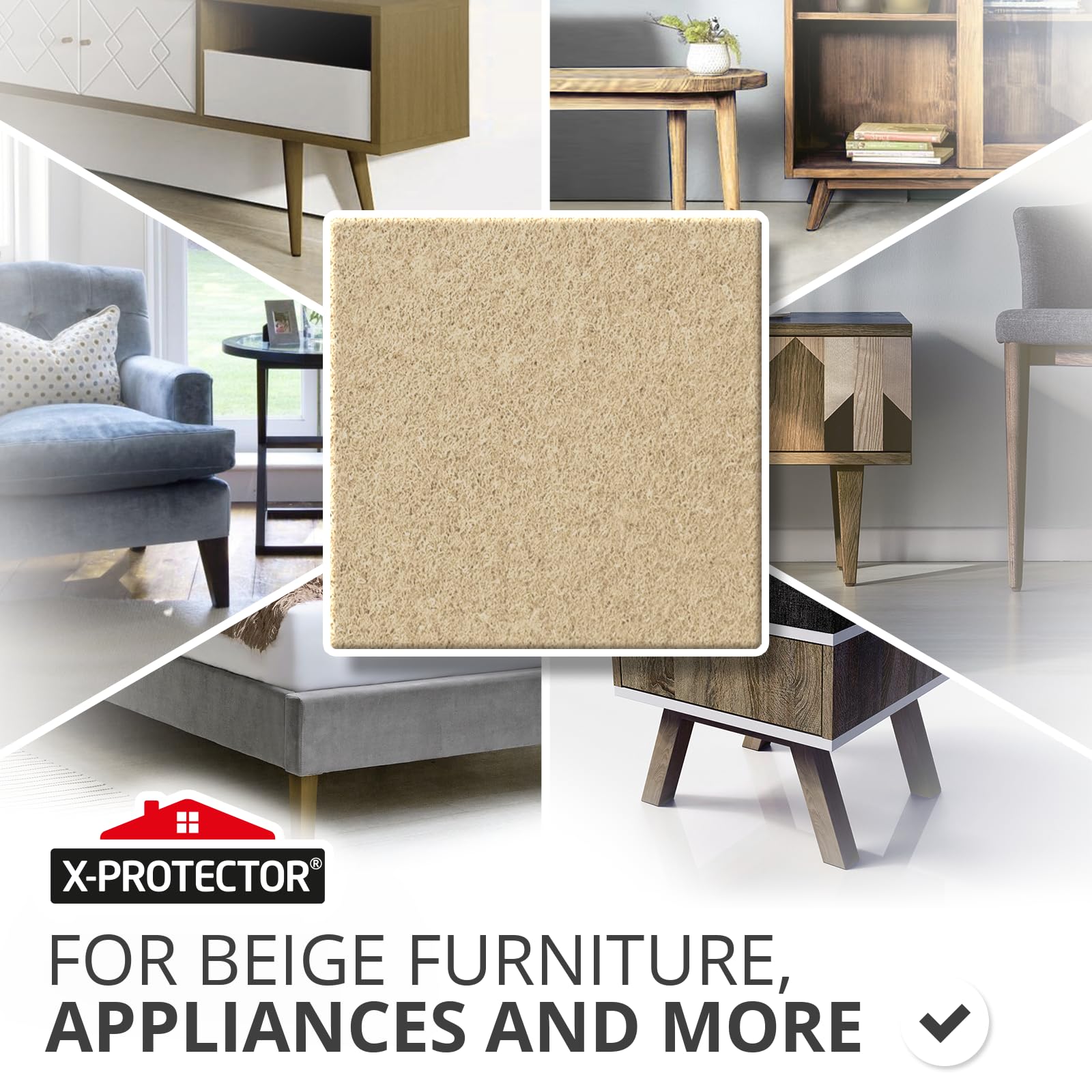 Meubilair Pads Vloerbeschermers X-PROTECTOR 133 stuks, Bruin en Beige- Vilten Pads voor Stoelpoten - Meubilair Vilten Pads voor Meubelpoten - Enorme Hoeveelheid Vloerbescherming Pads