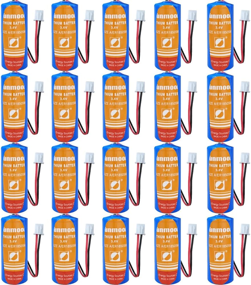 QULONG (20-Pack) ER18505M 3.6V 3200mAh Non-Rechargeable Lithium Battery ER18505H (with 2.54 White Plug)