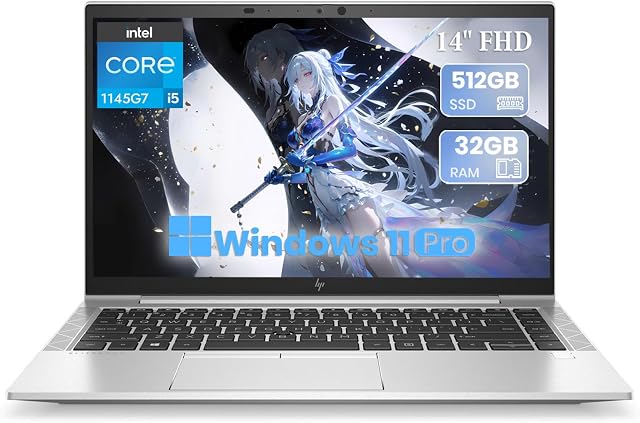 Ordinateur portable HP EliteBook 840 G8 pour les affaires, Intel Core i5-1145G7, 32 Go RAM, 512 Go SSD, Écran FHD de 14,0 pouces Win 11 Pro (Rénové) | Intel Core I5-1145g7, Windows 11 Pro, Écran FHD de 14,0, 32 Go RAM, 512 Go SSD Nvme. Ordinateur portable professionnel rénové