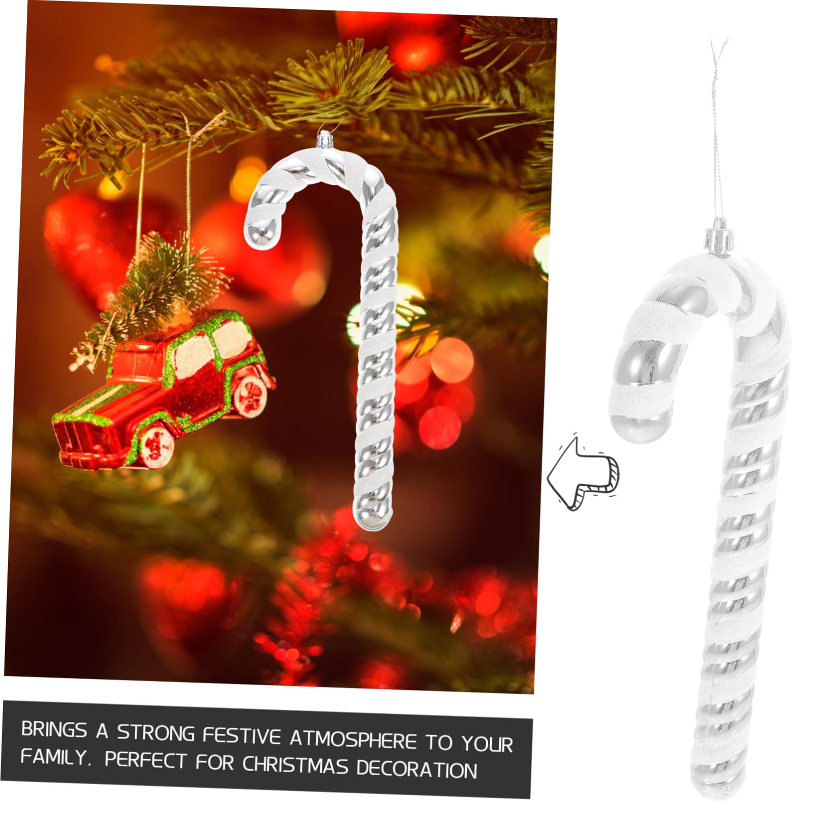 PRETYZOOM 6 STK Weihnachtsstock Zuckerstange Zum Aufhängen Weihnachtsdekoration Drinnen Weihnachtsbaum Schmücken Weihnachtsbaumschmuck Festschmuck Verdrehtes Zuckerstangendekor Plastik