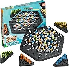Chain Triangle Chess Game, Educational Desktop Board Game, Interactive Triangle Strategy Puzzle Set for Kids for Kids and Adults, Portable Triangle Board Game (Triangle Chess)