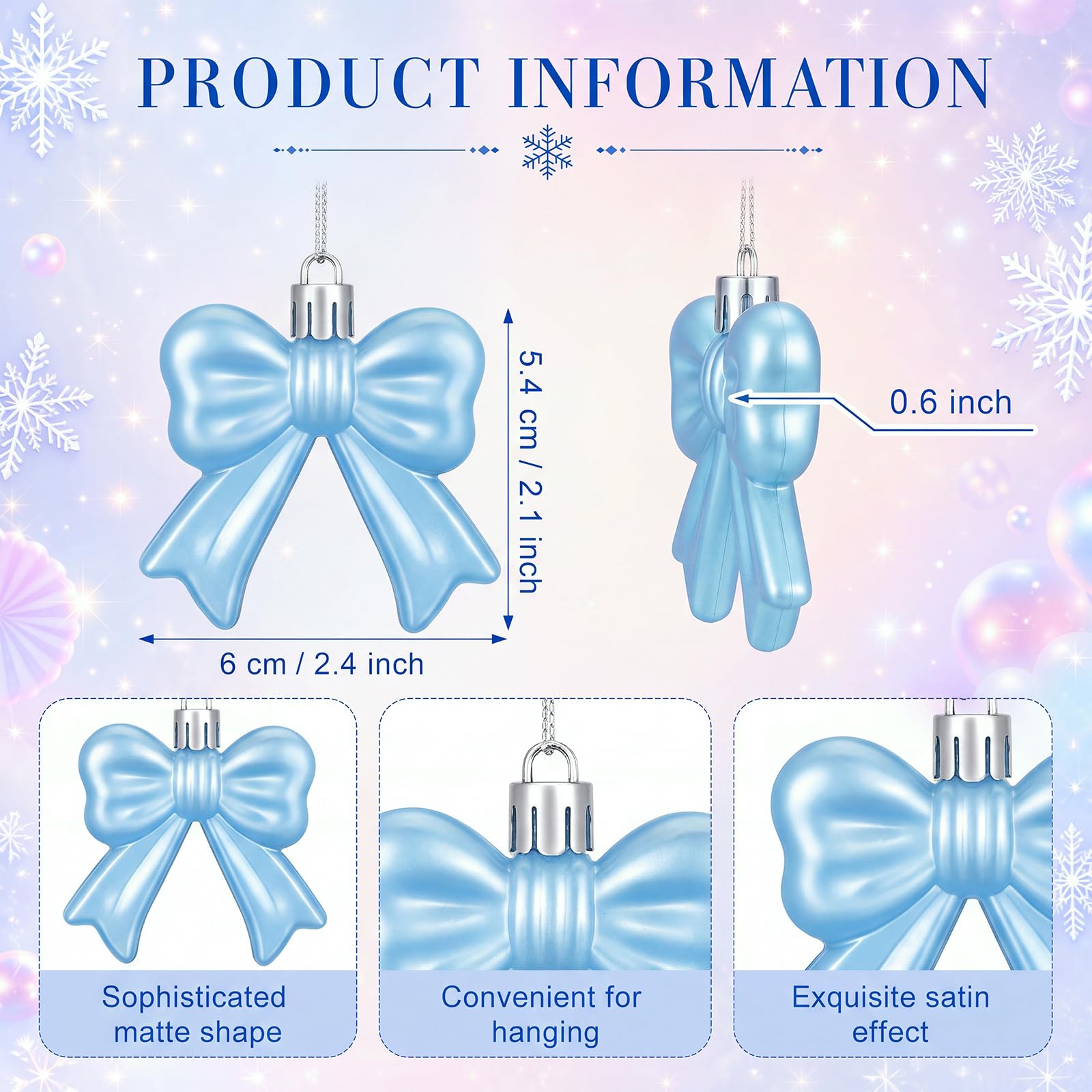 Gejoy 24 pezzi 3D Candy Bow Party Hanging Ornament White Coquette Bow Centrotavola Decorazioni di compleanno per tavolo Addio al nubilato Nuziale Festa di nozze Decor