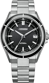 [Citizen] 腕時計 ATTESA (電波時計/防水/サファイアベゼル) CB3030-76E 軽量 チタン 光発電エコ・ドライブ ACT Line サファイアガラス メンズ ビジネス アナログ シンプル 日付 シルバー ブラック 黒 電波ソーラー