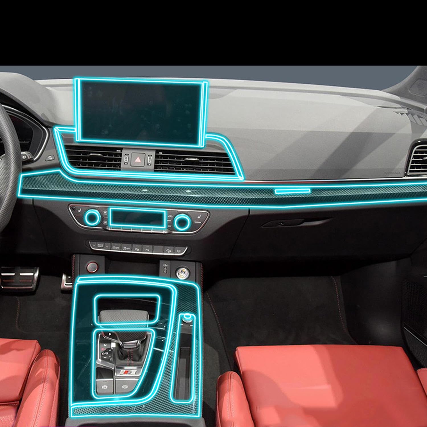 LAVIYE Car Interior Center Console Transparent TPU Protective Film Anti-Scratch Repair Film Accessories refit，for Audi SQ5 2021-2023