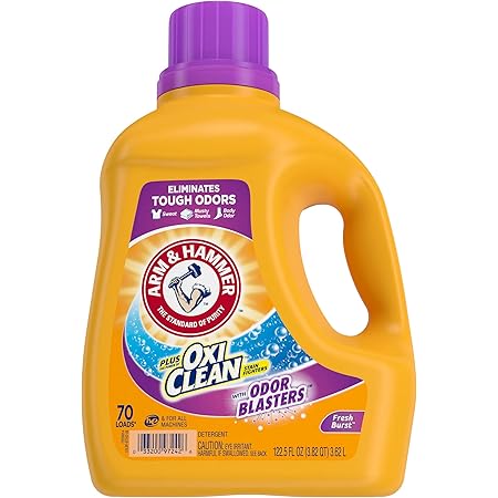 Arm & Hammer Plus OxiClean Odor Blasters Fresh Burst, 70 Loads Liquid Laundry Detergent, 122.5 Fl oz