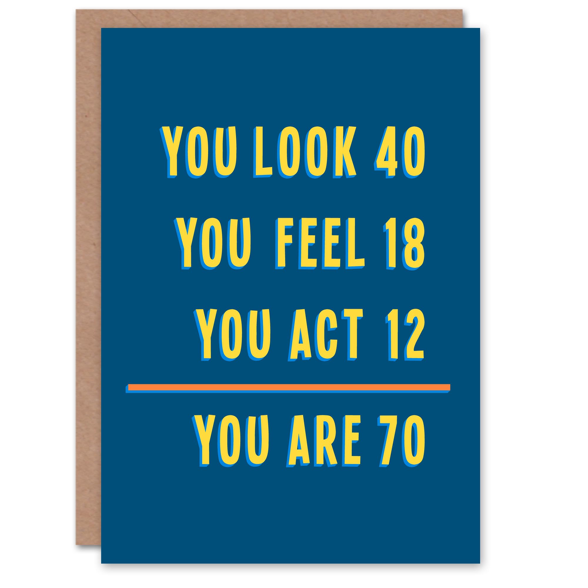 Artery8 Age Math Calculation 70 Year Old Funny Cheeky Birthday Card
