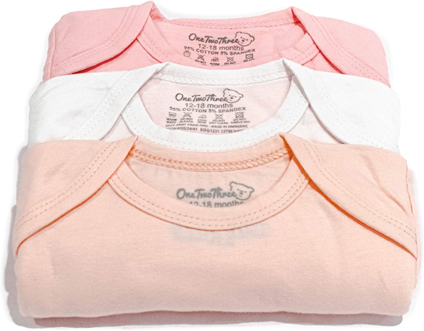 123 Bear Baby Cotton Spandex short-sleeve bodysuits unisex boy girl - Image 3