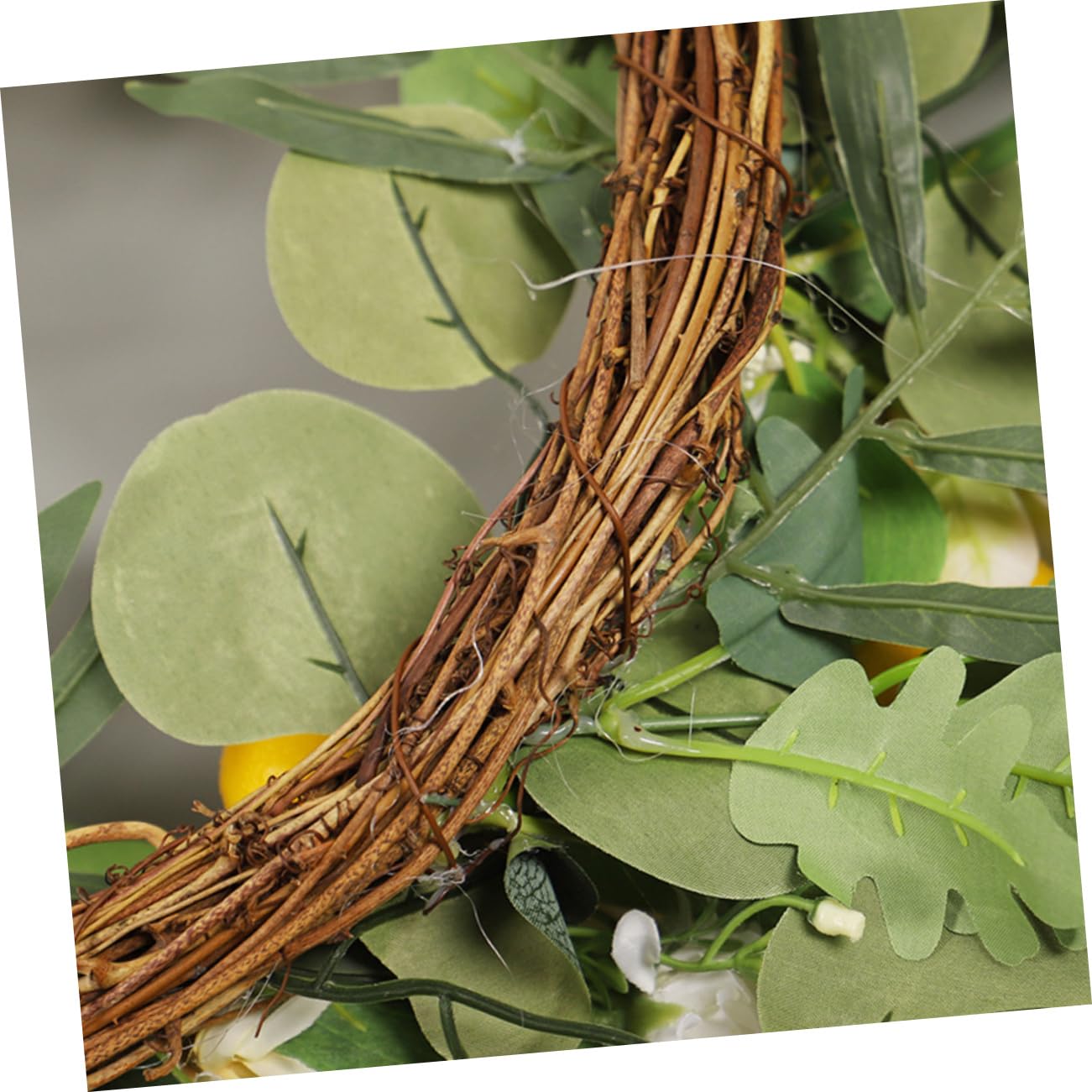 Sommerlicher Zitronenkranz Türkranz aus Seidenblumen, 1 Stück