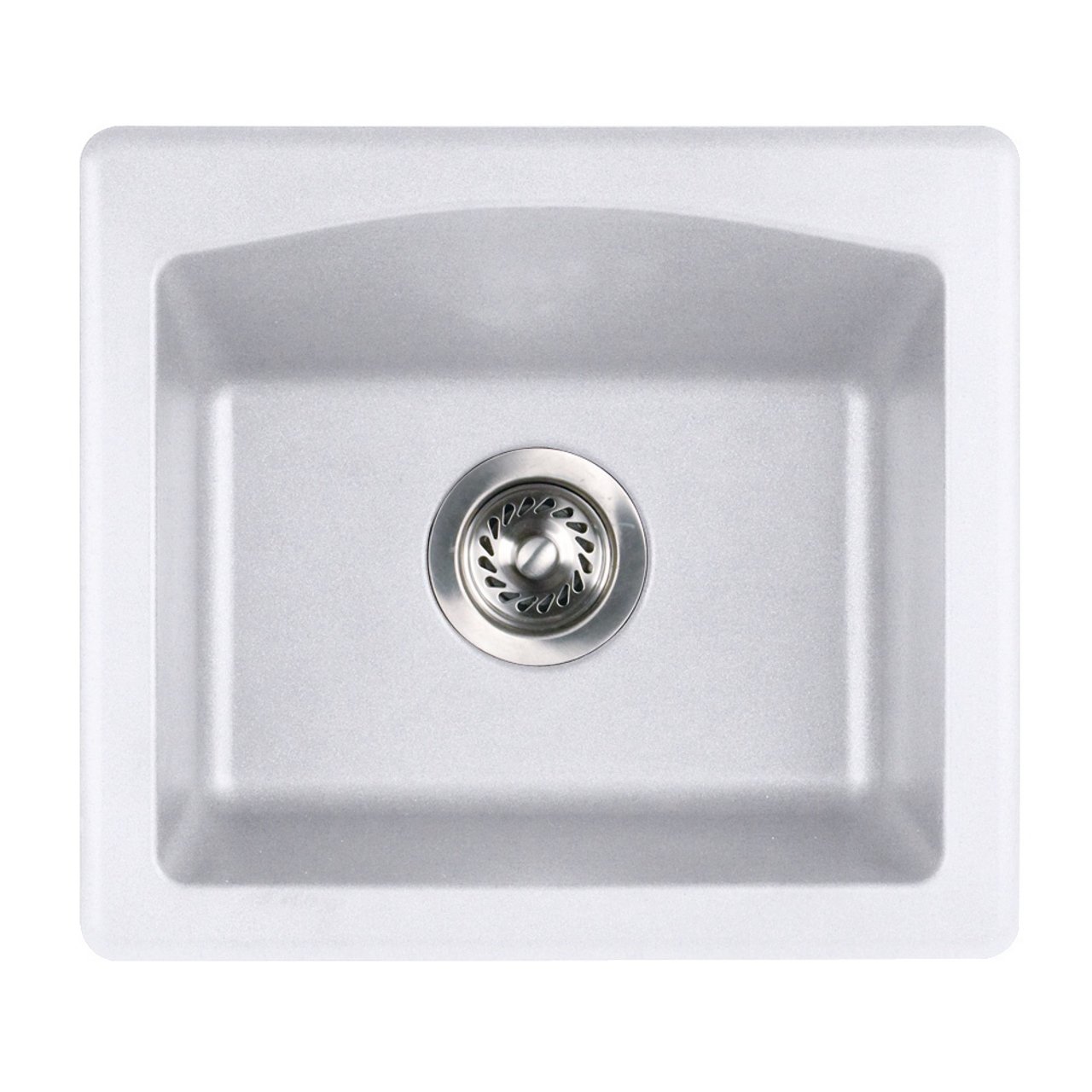 Swanstone QZBS-1816.075 18-Inch by 16-Inch Drop-In Bar Sink, Bianca