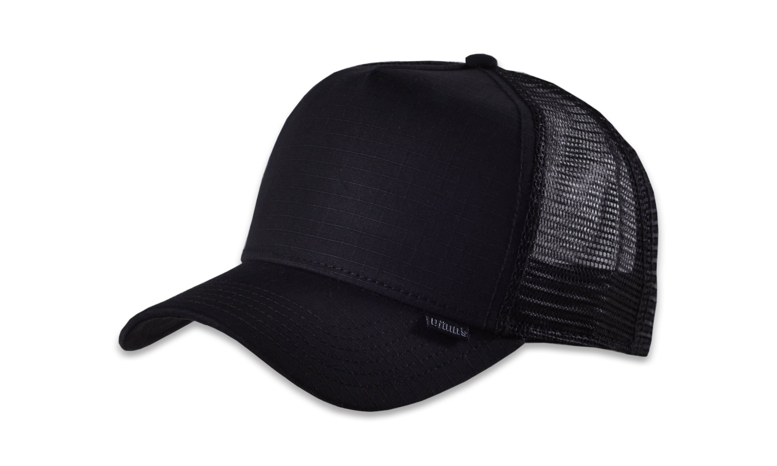 Djinns - Rib-Stop (Black) - High Fitted Trucker Cap