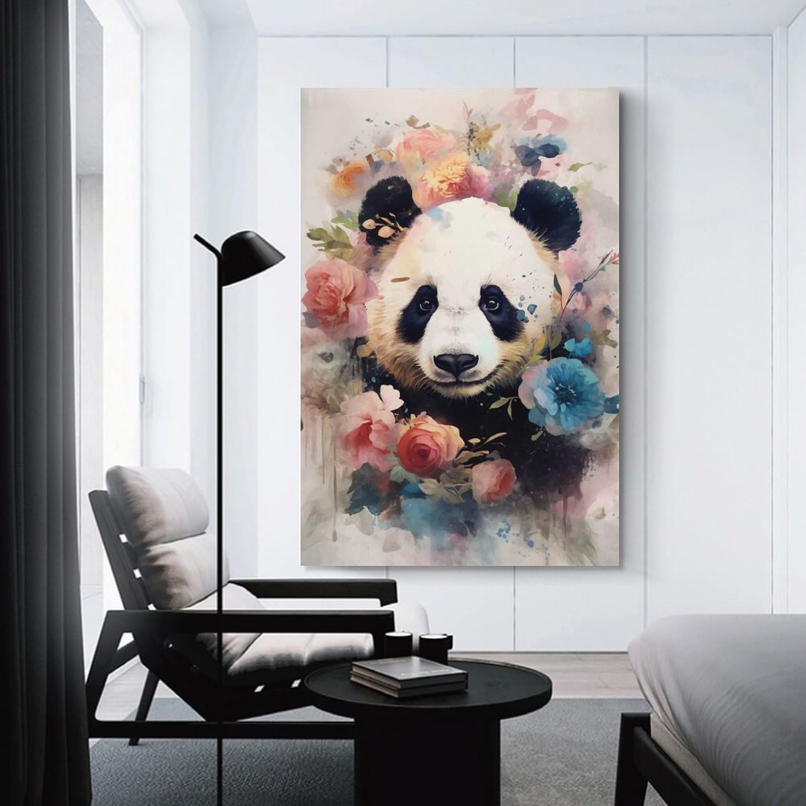 Junmoney Panda The Fluffy Wonder Canvas Wall Picture, 24x36inch(60x90cm), for Wall Displays, Bedrooms Or Room Updates, Wall Decor Suited to Curated Displays