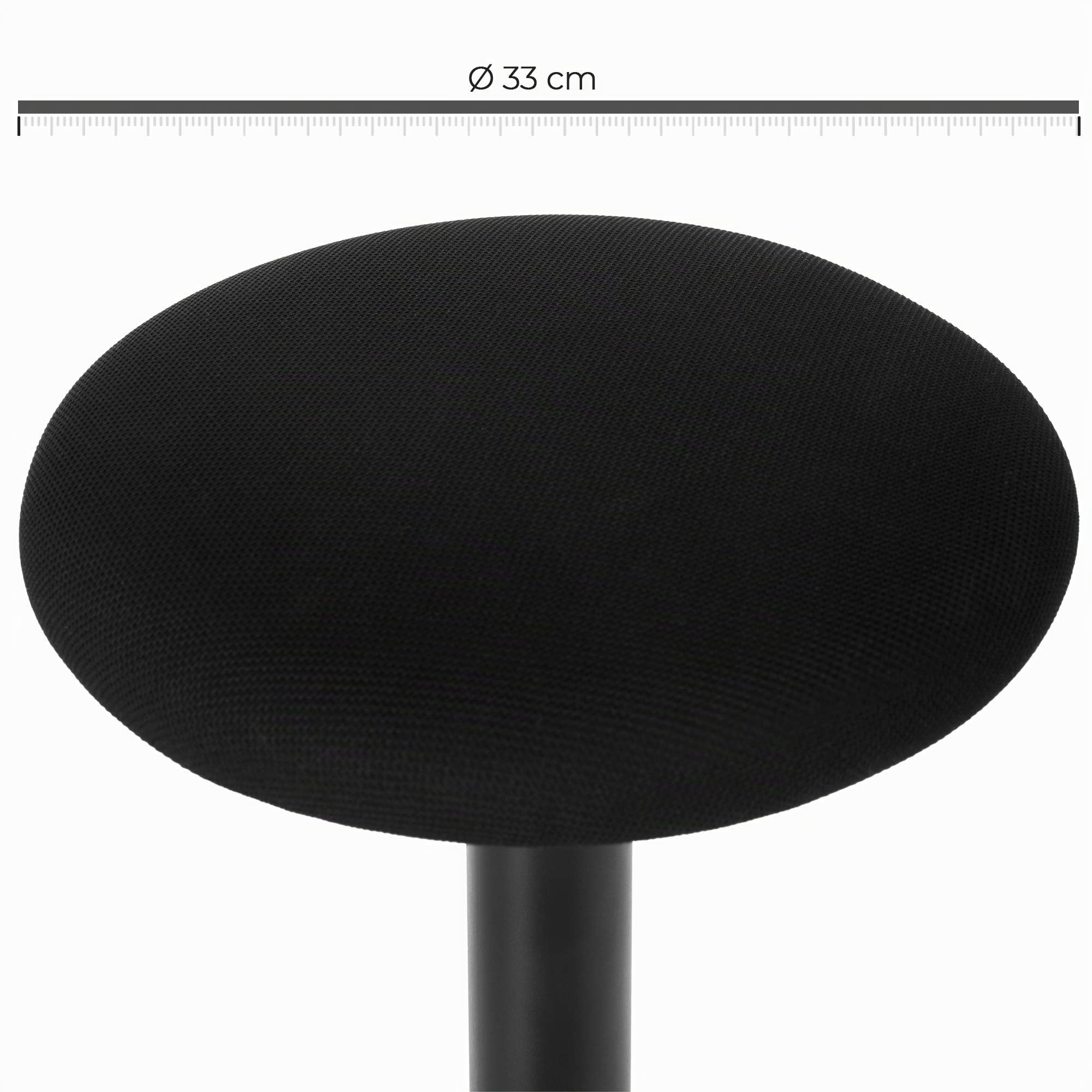 SONGMICS Tabouret Dynamique Assis Debout Rotatif 360° Hauteur Réglable 50-65 cm Ergonomique Noir OSC04BK