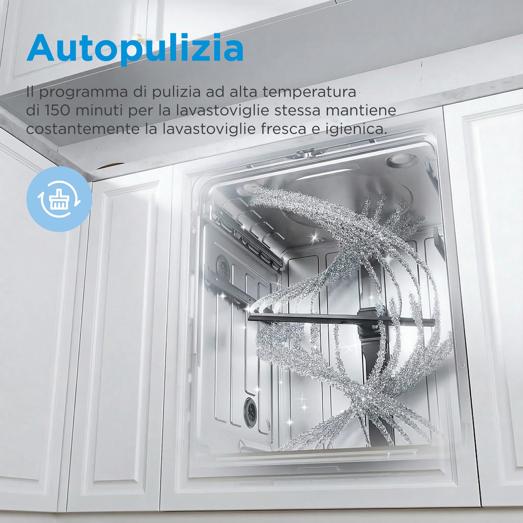 Midea MDWPF1333CW-WD-EU Lavastoviglie Libera Installazione con 13 coperti, 8 Programmi, Partenza Ritardata, Funzione di Mezzo Carico, Asciugatura Extra - Bianco