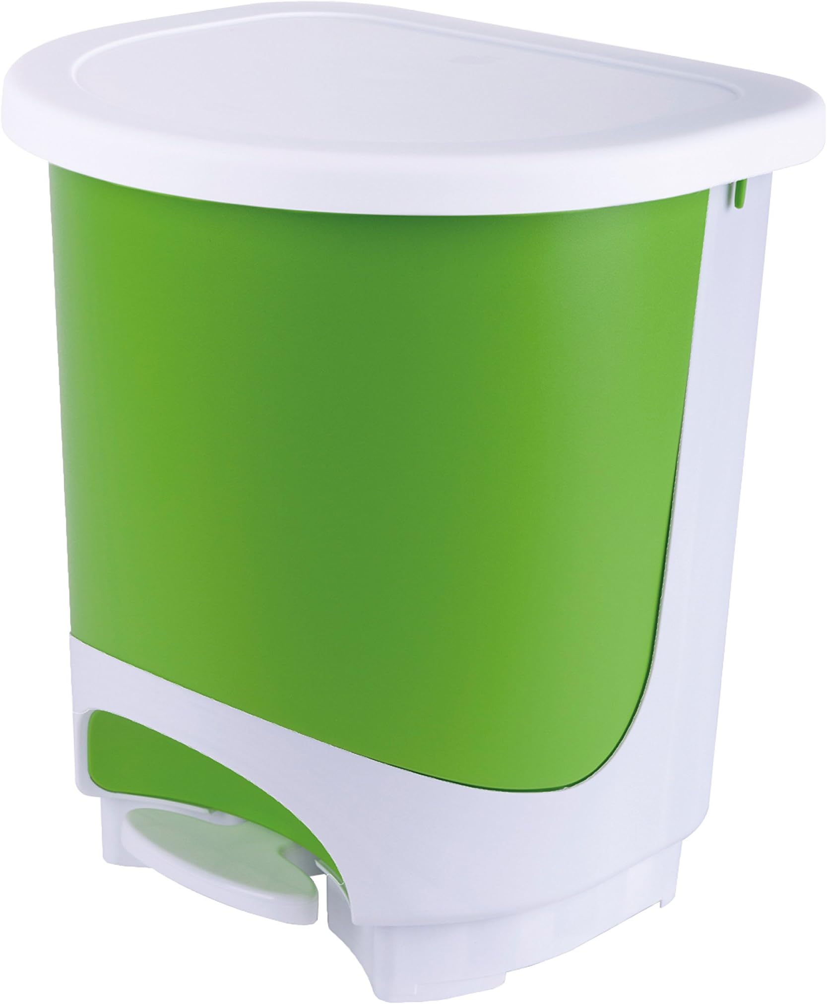 Juypal Garbage Pedal Bin, Green/White, 30 Litre