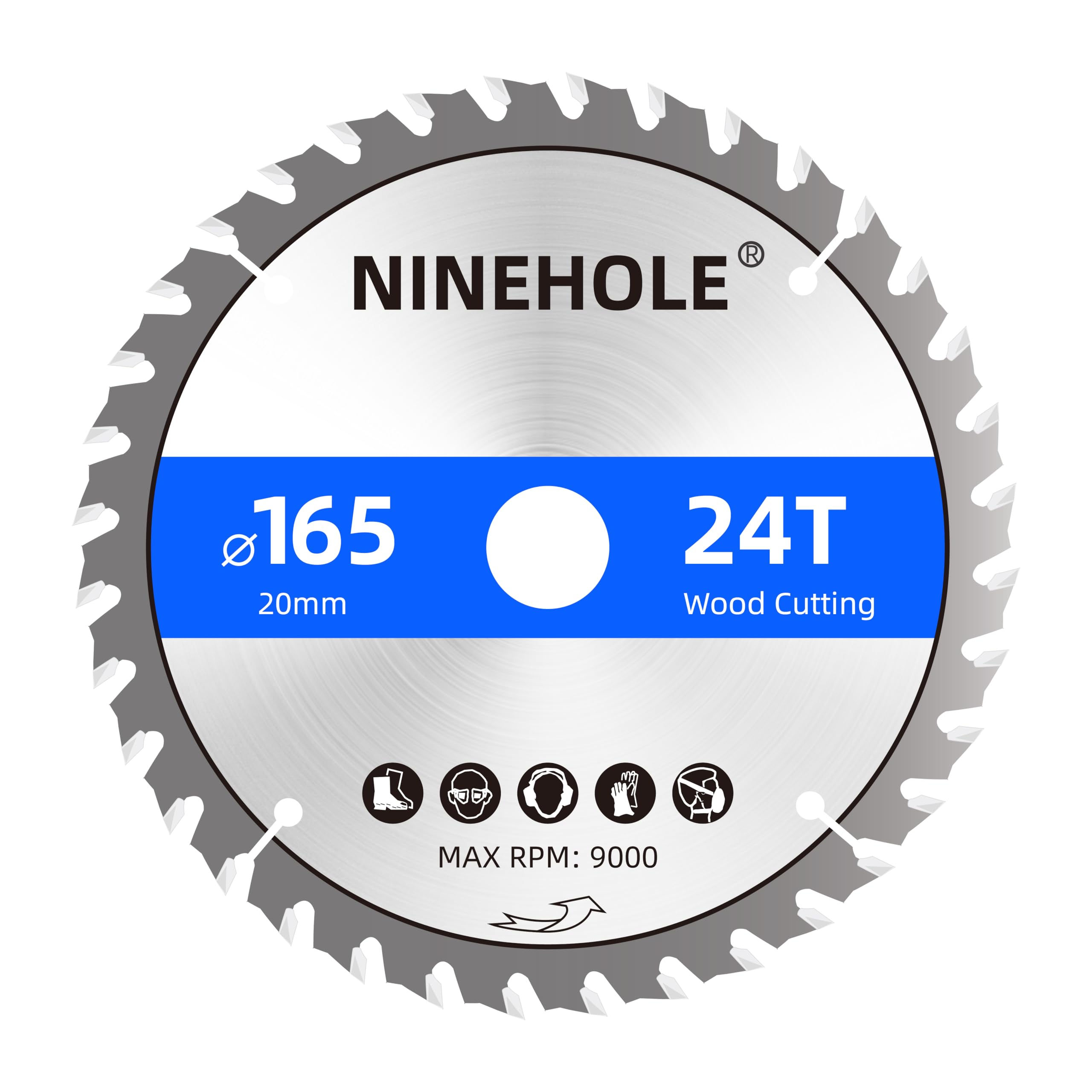 3 Lames de scie circulaire 165 x 20 mm (anneau 16 mm), 24/60/80 dents Coupes propres, Disque à Tronçonner pour Bois, Sèche, Stratifié, Cloison, Contreplaqué, Plastique