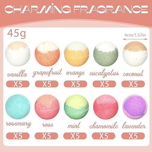 Miniatura 4 de 50 juegos de regalos de agradecimiento a los empleados, mini bombas de baño a granel para mujeres, estilo bohemio, hecho a mano, spa, regalos de