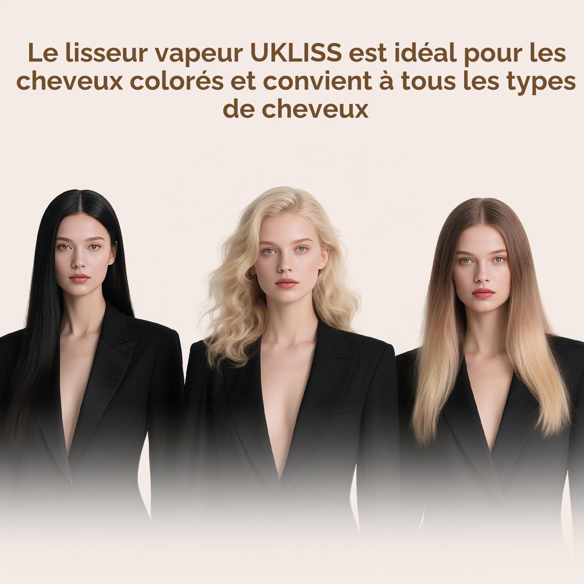 UKLISS Fer à lisser à vapeur, largeur 40 mm, avec écran LCD