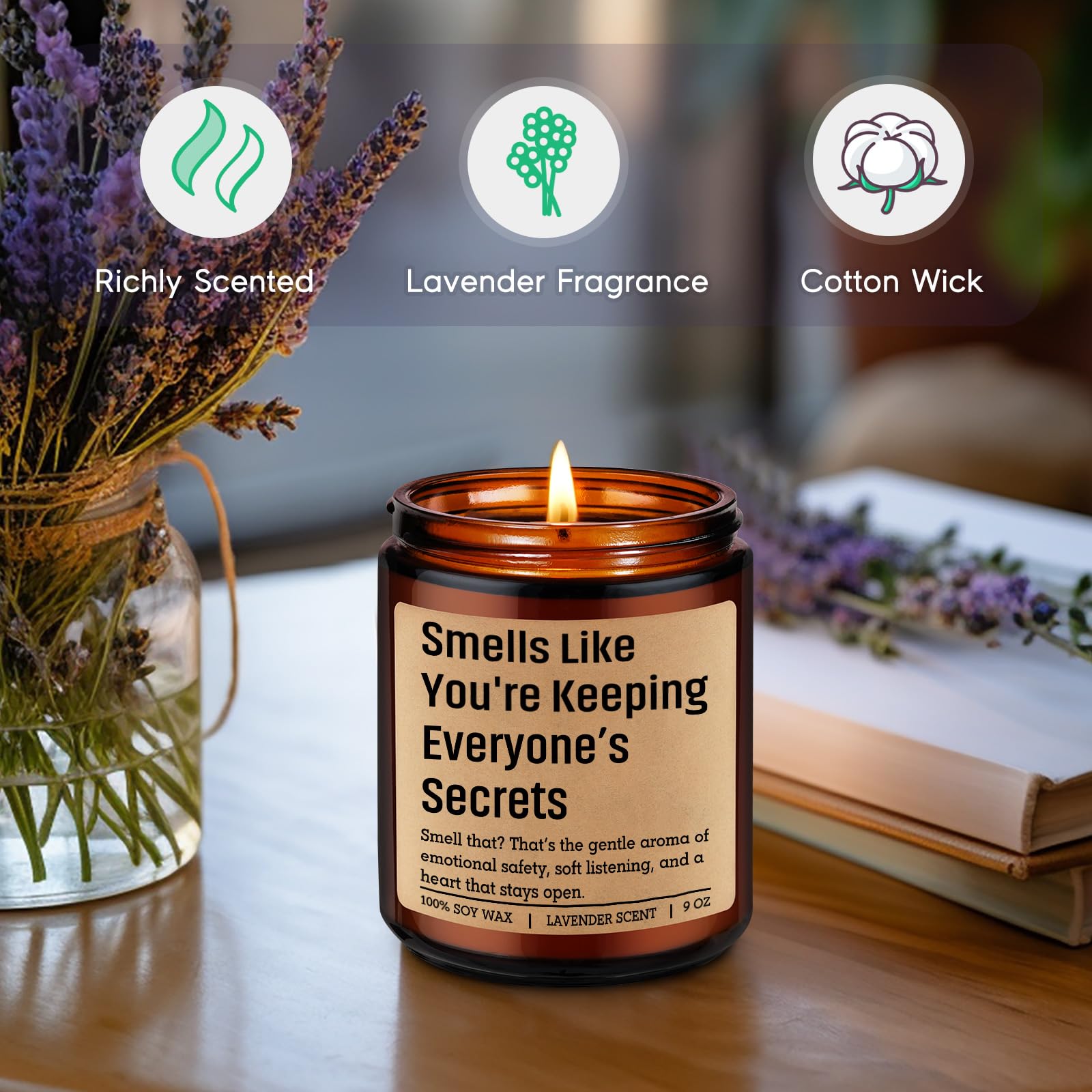 GSPY Scented Candle, Therapist Gifts, Counselor Appreciation Gifts - Mental Health, Psychology Graduation, Therapy Office Decor for Therapist, Psychologist, School Counselor, Social Worker, Women, Men