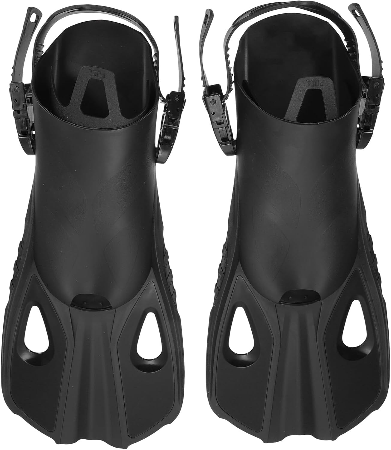 ABOOFAN Adjustable Adult Swimming Training Fins for Snorkeling and Diving Black Silicone Flippers for Swim Workouts and Pool Lap Practice Comfortable Rubber Snorkeling Gear for Men and