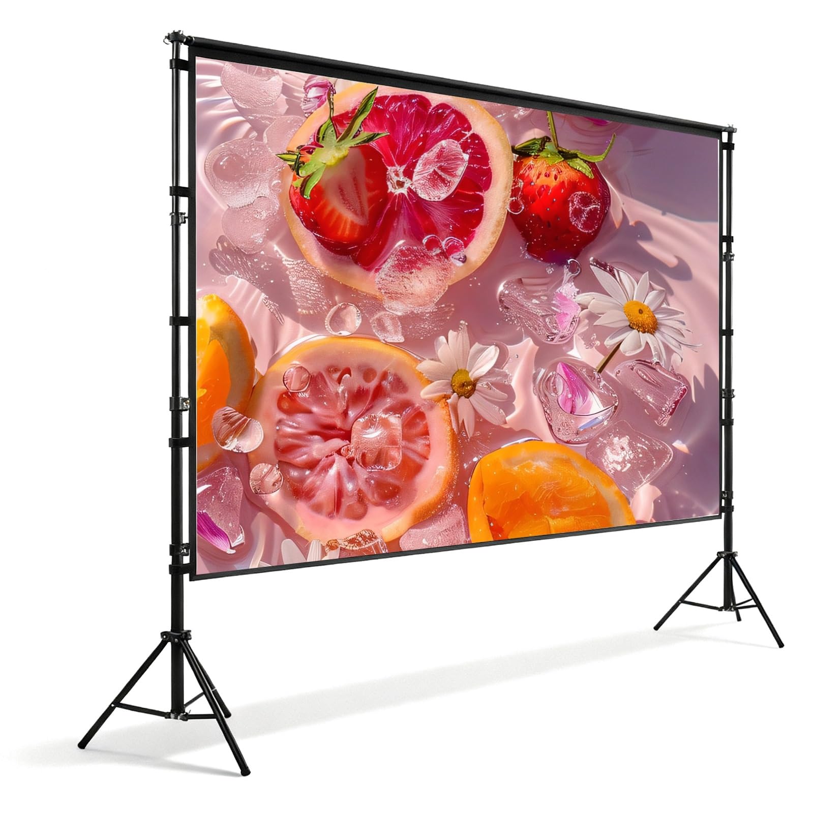 Pantalla para Proyector de 60-120 Pulgadas con Trípode 16:9, Plegable y Portátil, para Uso Interior y Exterior(100inch)