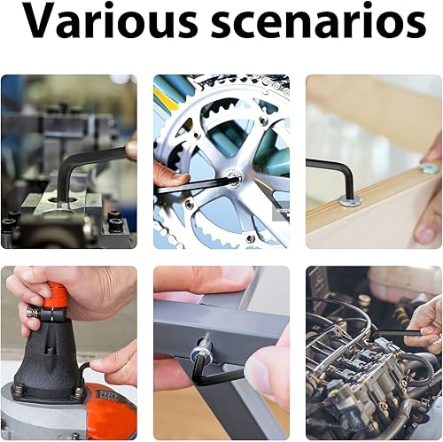 Miniatura 7 de Juego de llaves Allen, juego de llaves hexagonales de 8 piezas, tamaños métricos 0.079 in, 0.098 in, 0.118 in, 0.157 in, 0.197 in, 0.236 in, 0.315