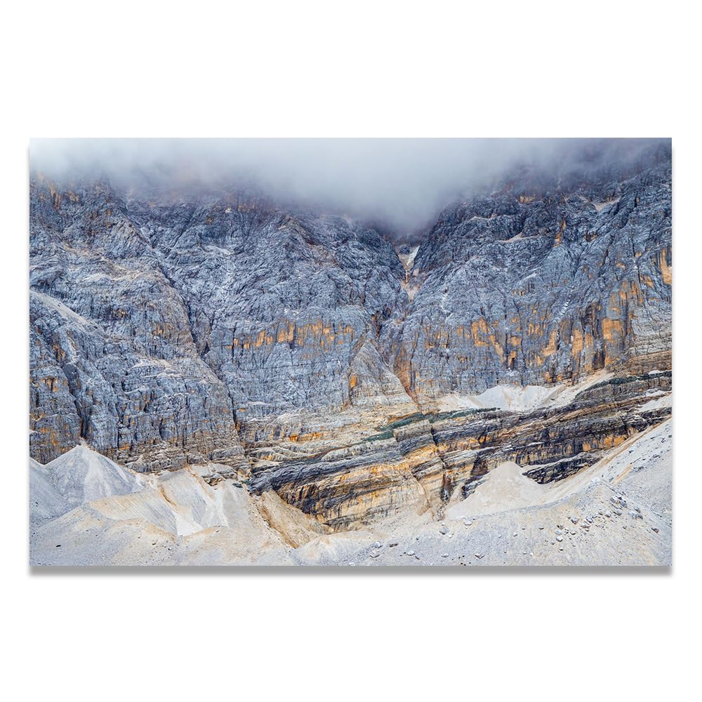 VHdfgTY Layered MountainMinimalist Mountain Landscape Wall Art Canvas Nature Print Modern Decor 50x75cm Unframed