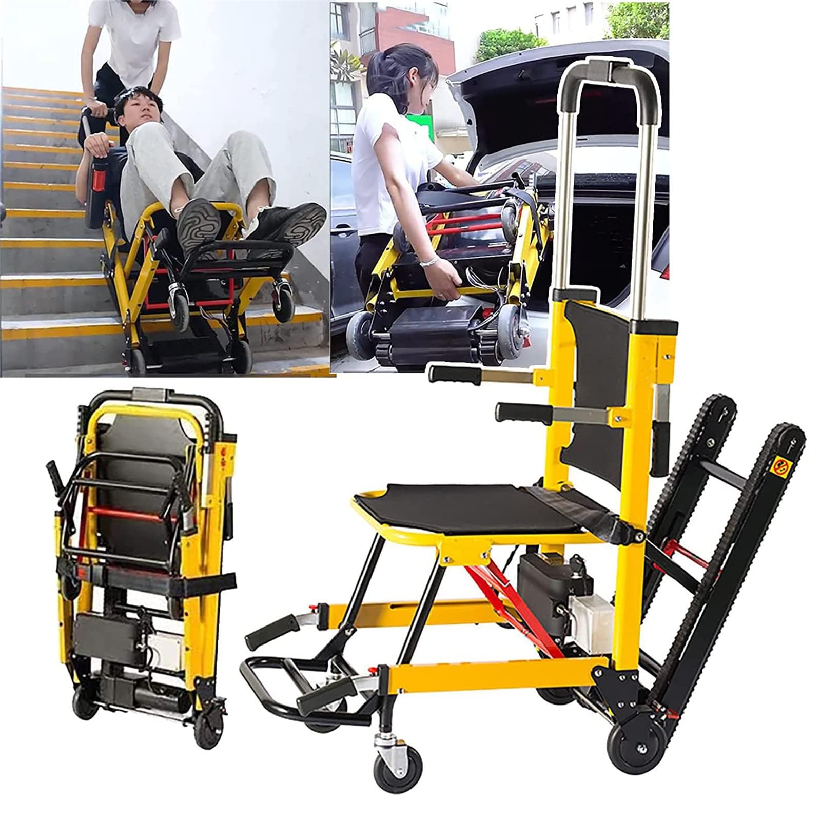 Handwagen-Treppensteiger elektrisch, elektrischer Raupen-Treppensteiger, manueller Treppensteiger-Rollstuhl für ältere Patienten, kann Treppen hoch- und runtergehen