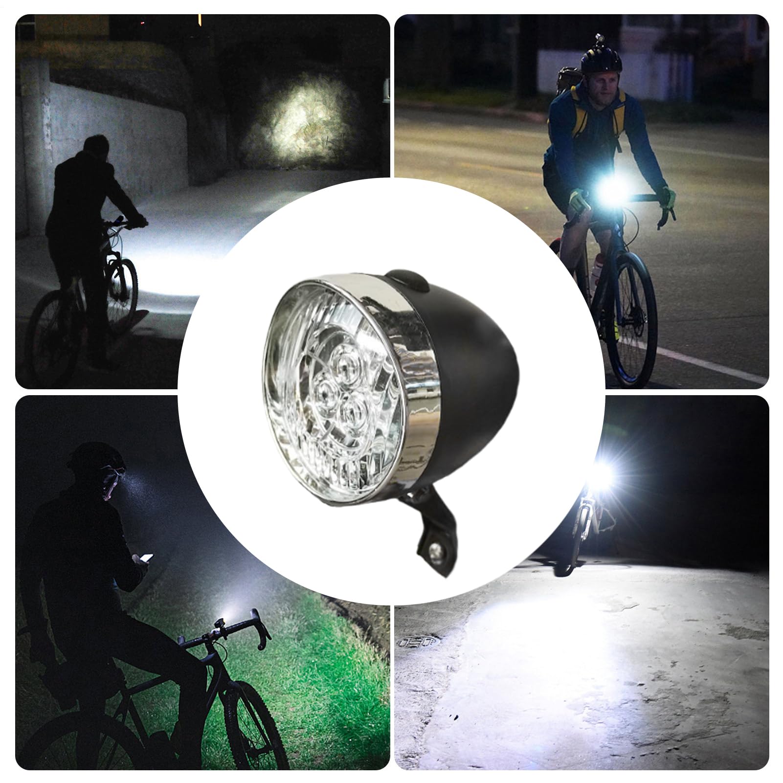 Fanale anteriore per bicicletta, 3 LED, impermeabile, di sicurezza, super luminosa, per guida notturna, per adulti, uomini, donne, ragazzi, ragazze e scooter
